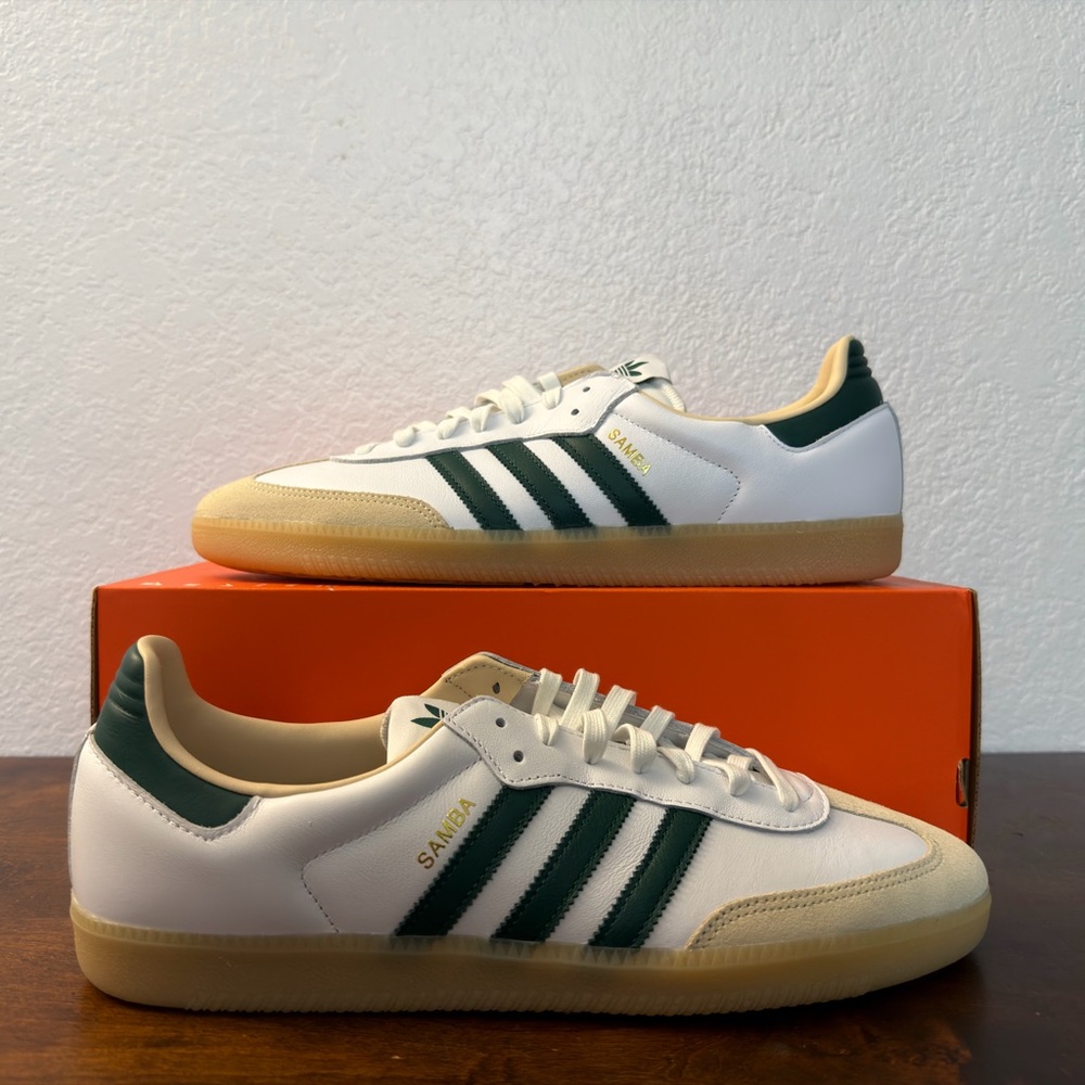 Adidas Samba OG 'White Collegiate Green Gum' JS3831 Men's Size 13